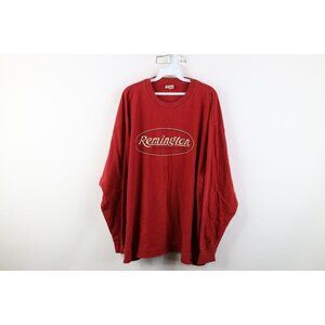 Vtg Remington UMC Mens 2XL Faded Spell Out Hunting Bear Long Sleeve T-Shirt Red
